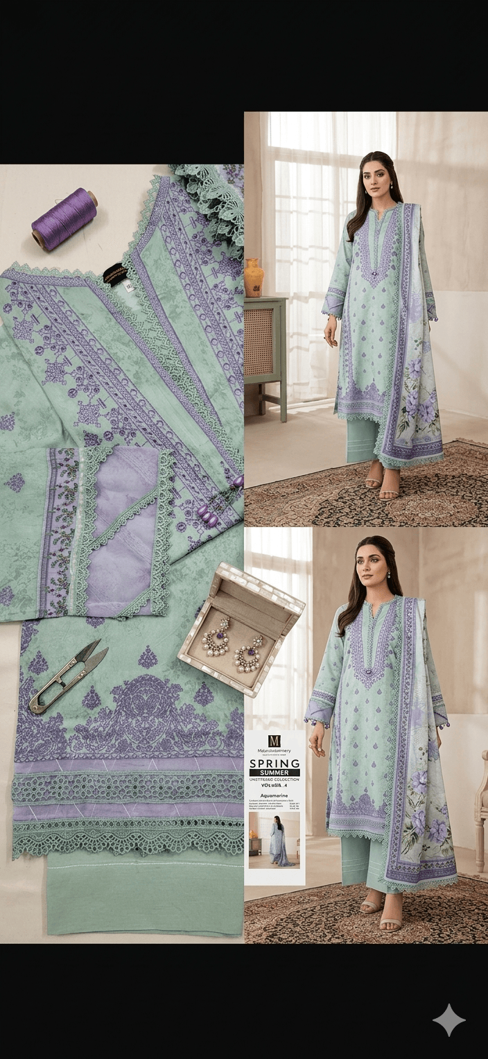 Aquamarine Embroidered Summer Collection