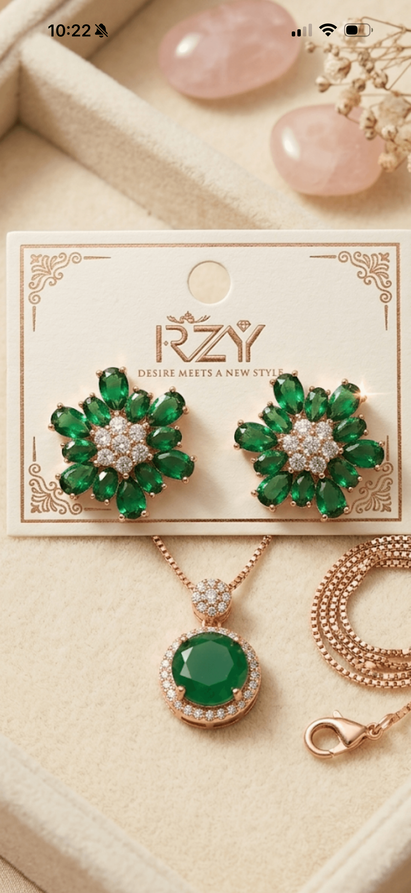 Regal Gemstone Crown Ear Climber Set 2