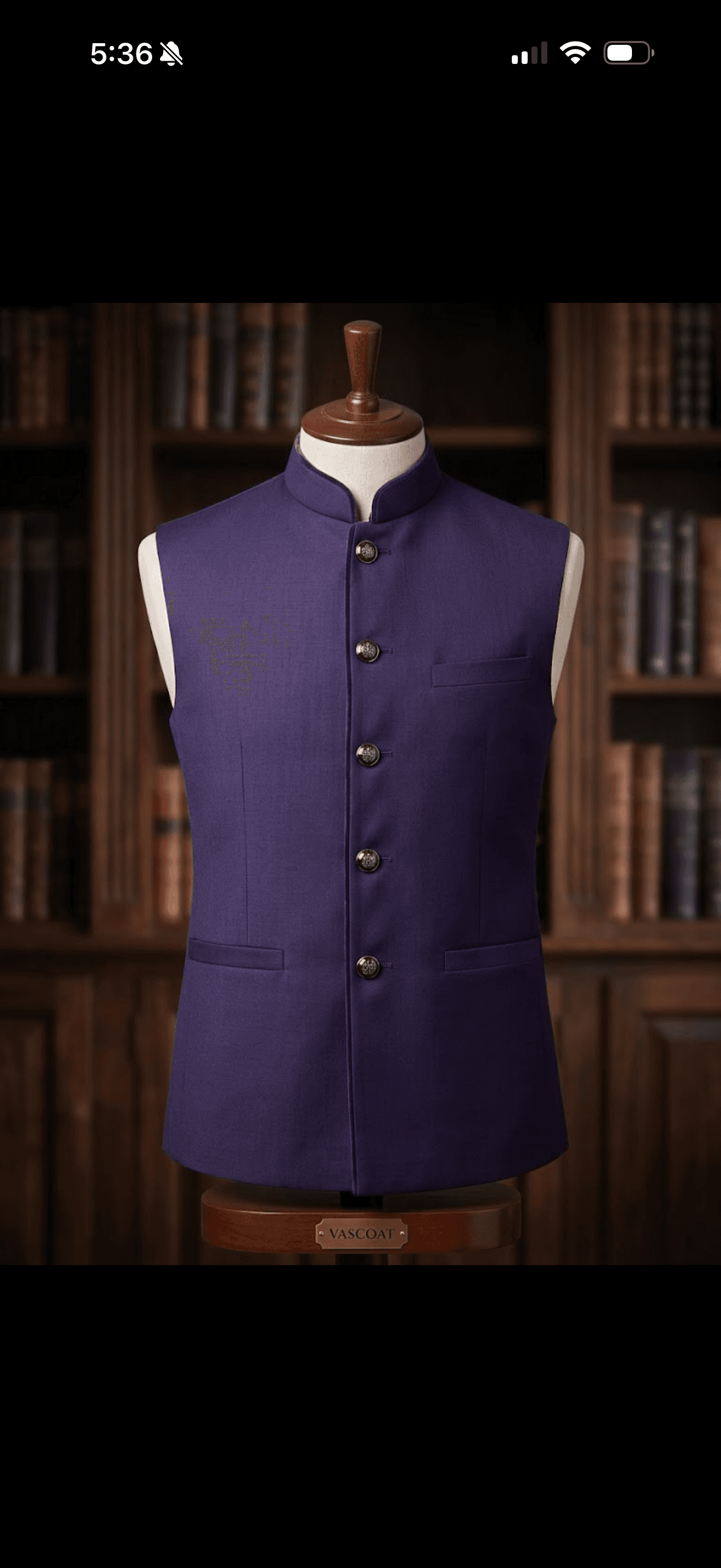 Elegant Grey Band Collar Waistcoat 3