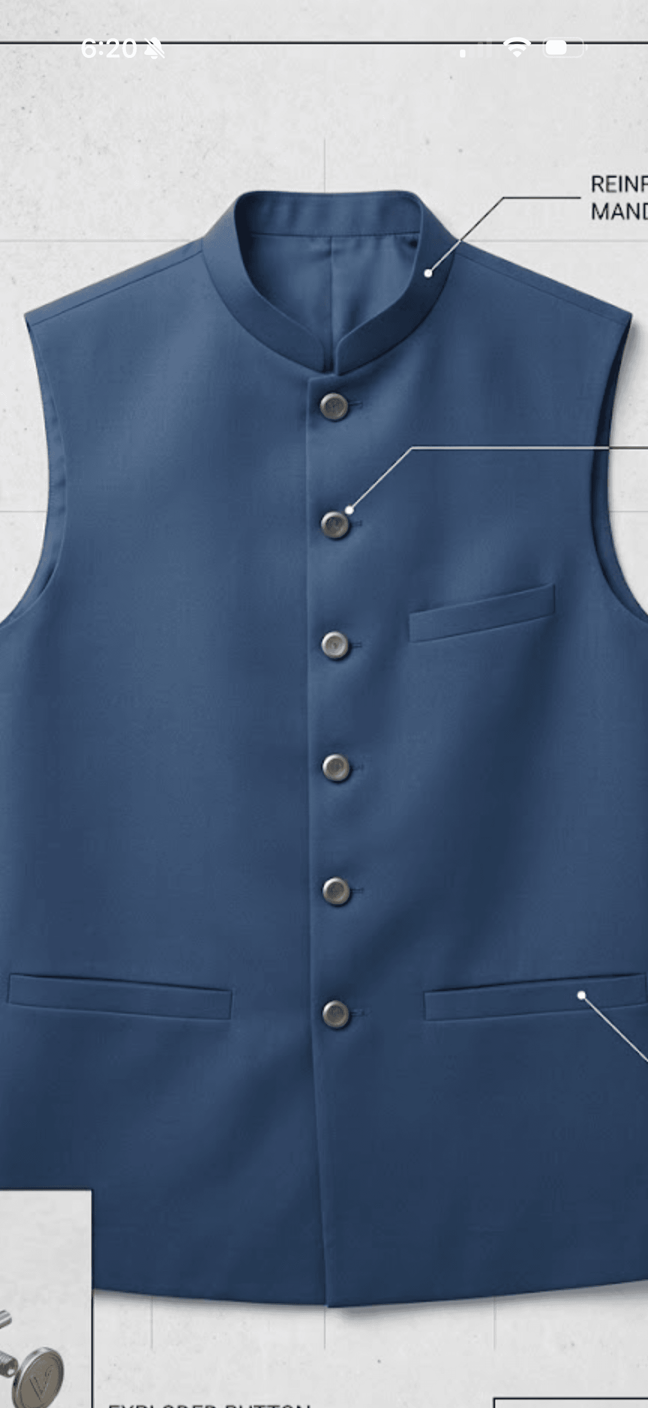 Elegant Grey Band Collar Waistcoat 10