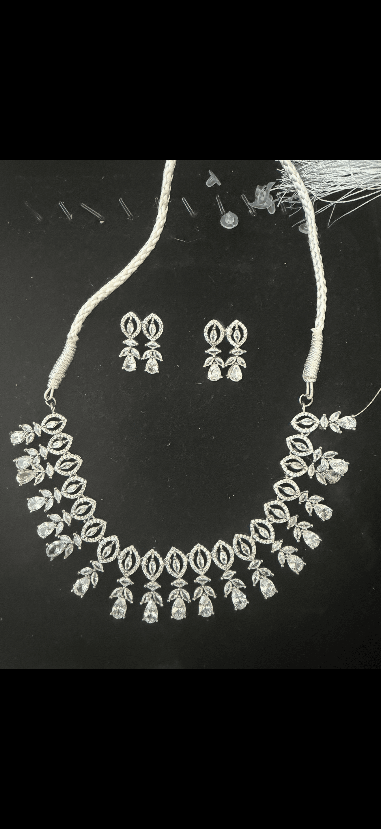 Sparkling Cubic Zirconia Necklace and Earring Set