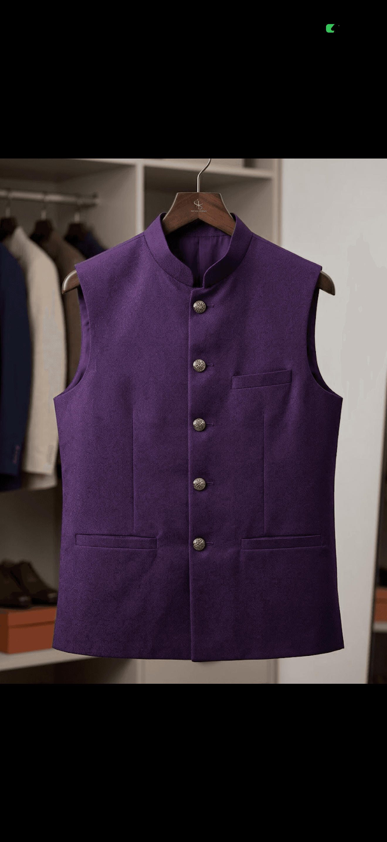 Elegant Paisley Nehru Vest in Rich Purple