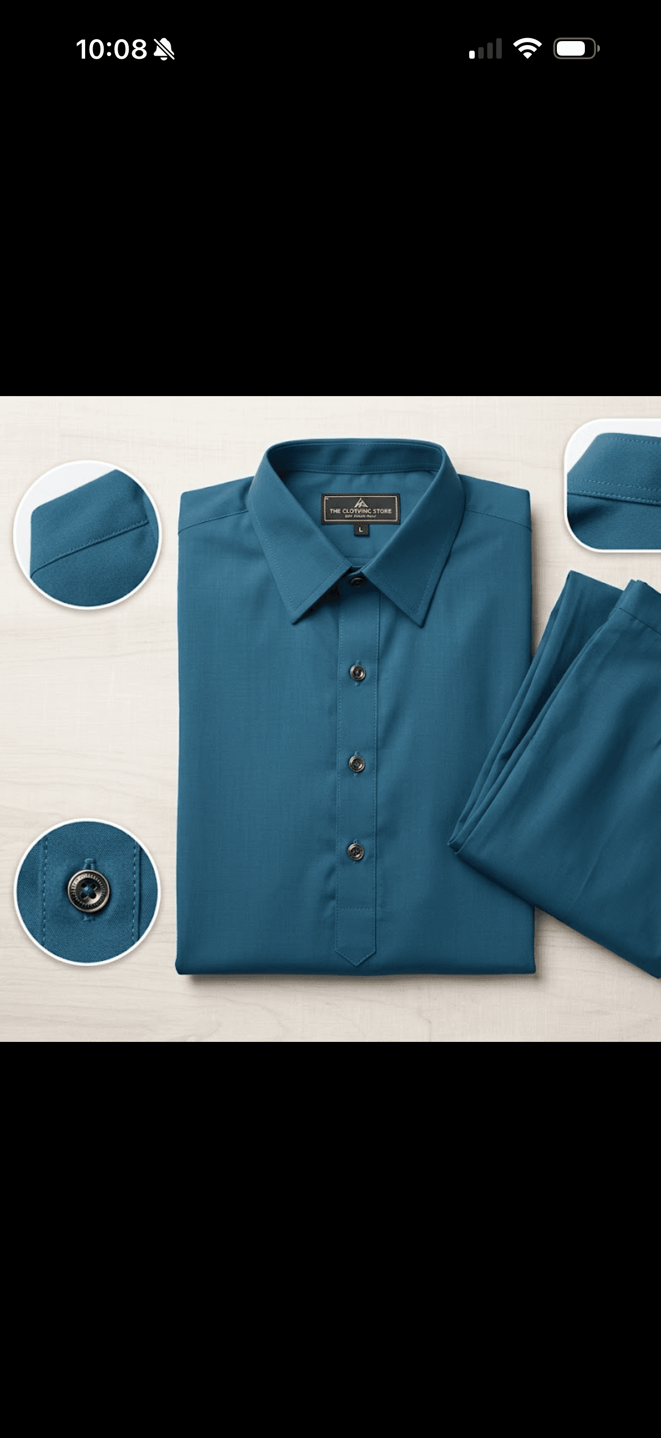 Classic Teal Button-Down Shirt for Men
