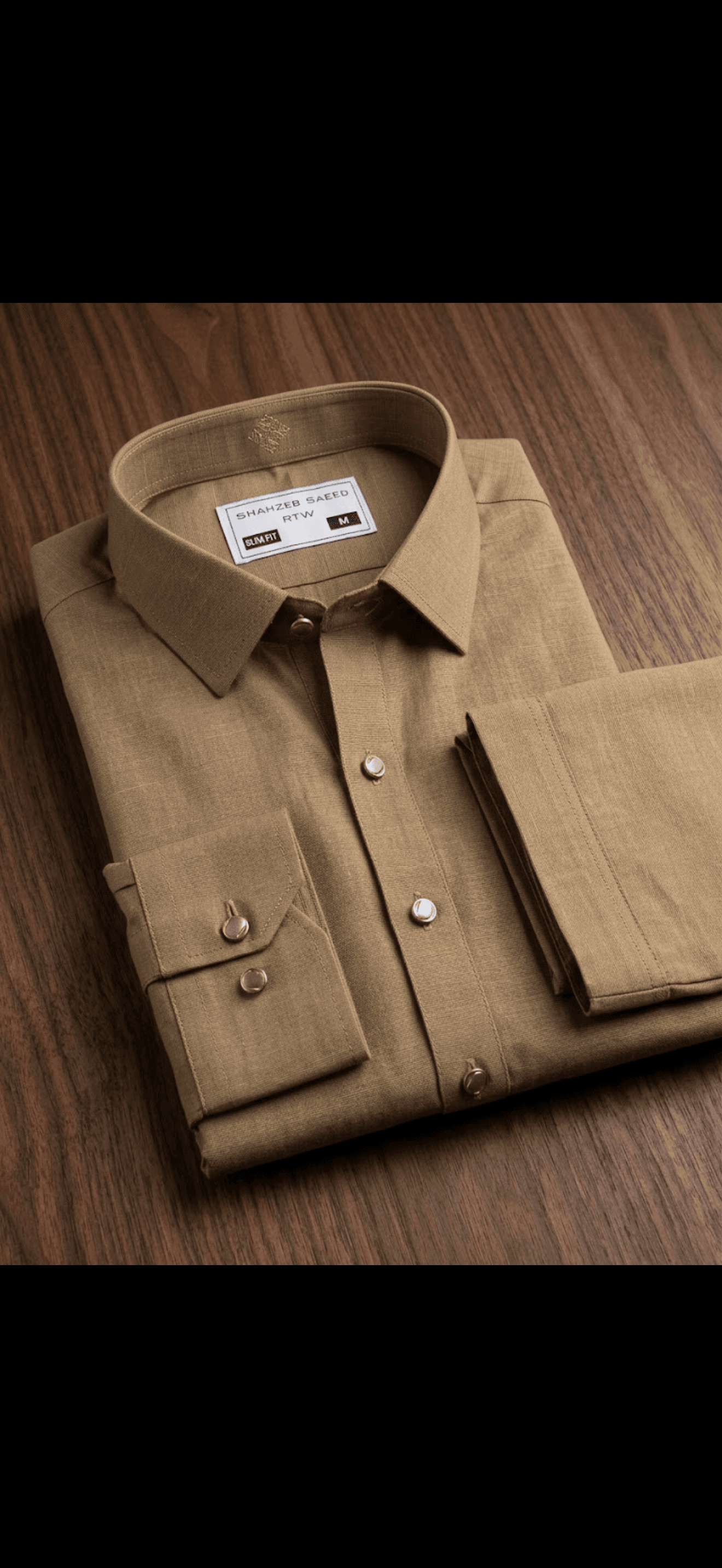 Classic Khaki Slim Fit Men's Shirt